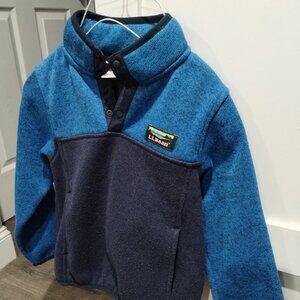 LL Bean Little Kids (size Toddler M 5-6) Cozy Two-toned Fleece (poly) Pullover